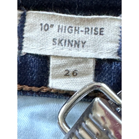 Madewell 10" High Rise Skinny Jeans Women's Size 26 Blue Button Fly Raw Hem - Picture 3 of 16